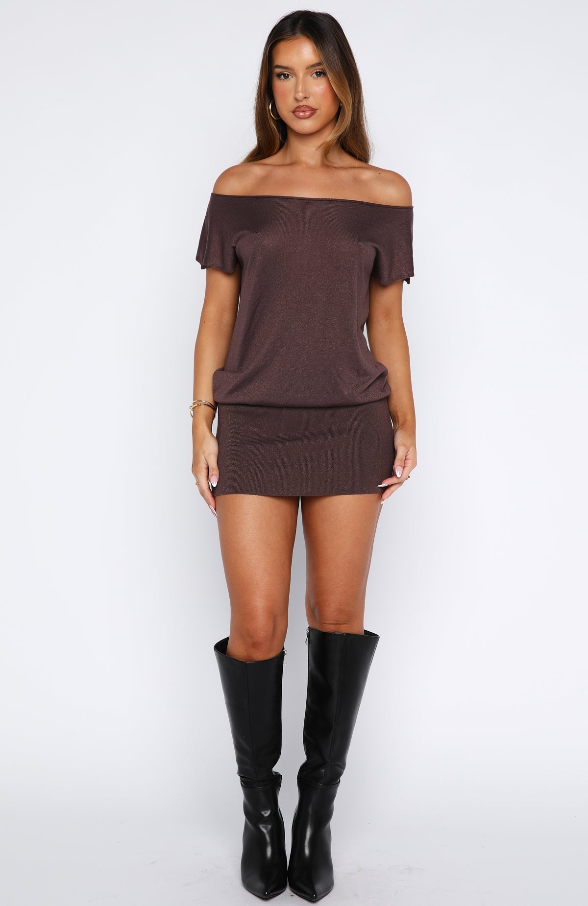 Brittany - Mini Dress Chocolate