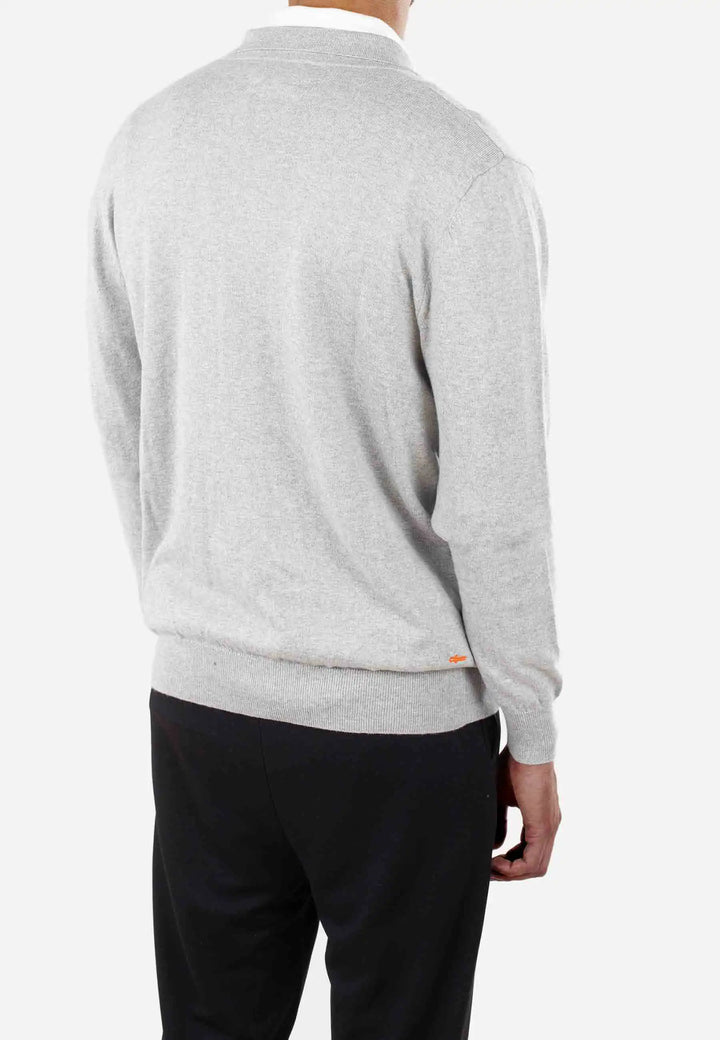 Lennox knitted full zip - Melange grey