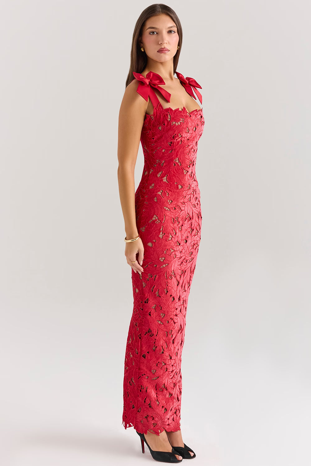 Tiff velvet lace maxi dress