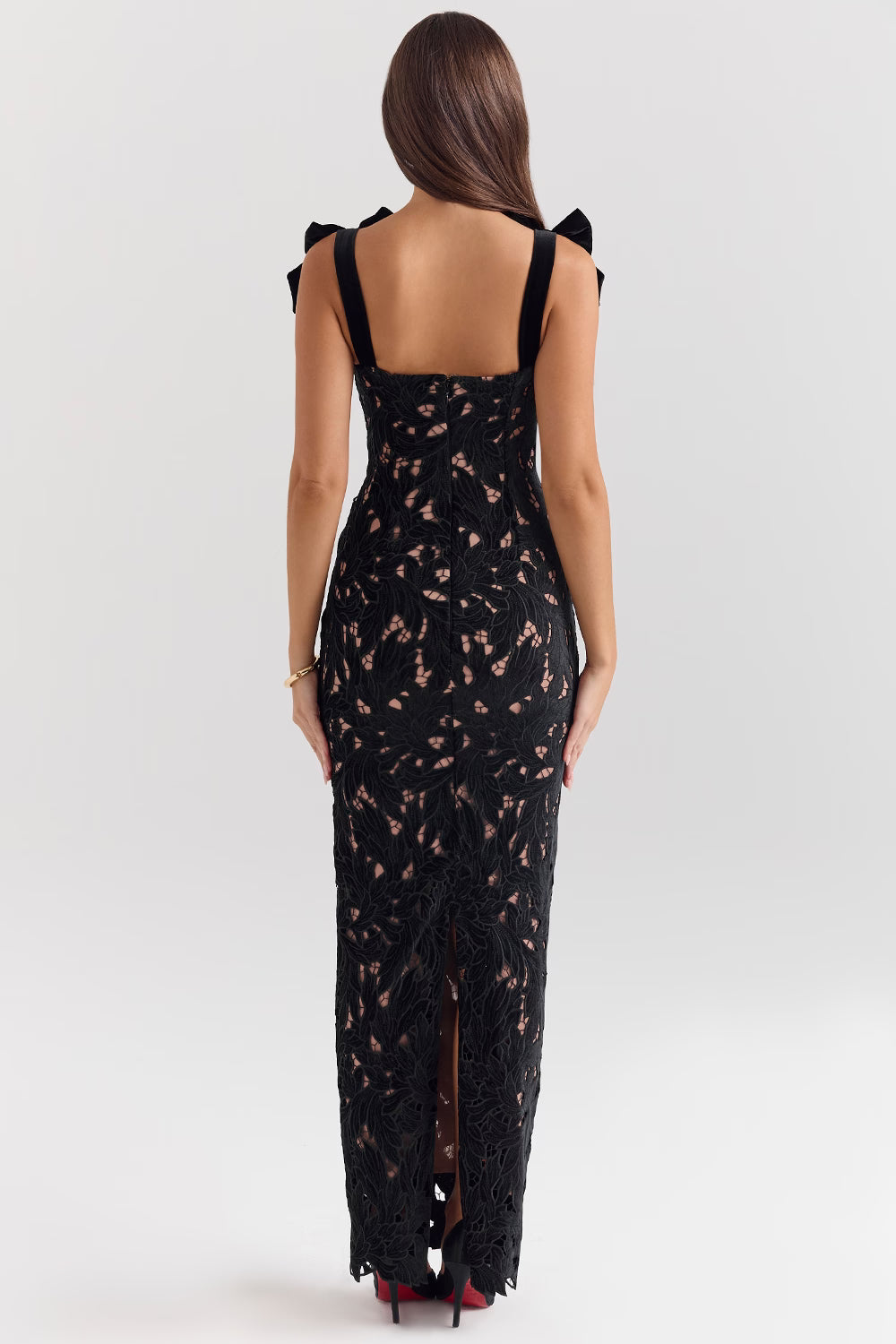 Tiff velvet lace maxi dress